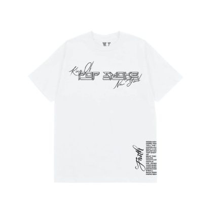 Pop Smoke x Vlone Faith King of New York White T Shirt
