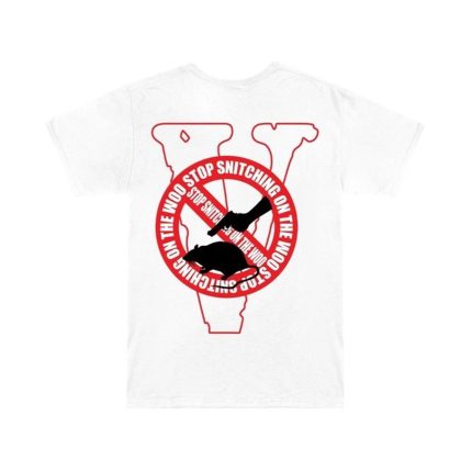 Pop Smoke x Vlone Stop Snitching T Shirt White/Red