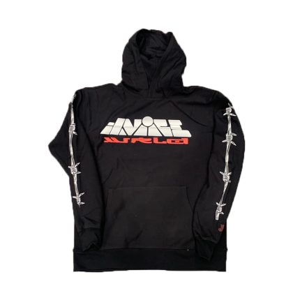 Vlone x Juice Wrld Planet Barbed Wire Black Hoodie