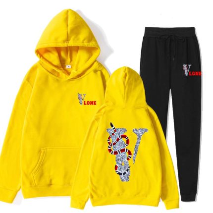 Vlone Letter H&S Set Red-Yellow Tracksuit