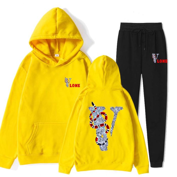 Vlone Letter H&S Set Red-Yellow Tracksuit