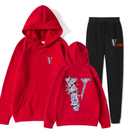 Vlone Letter H&S Set Red-Yellow Tracksuit
